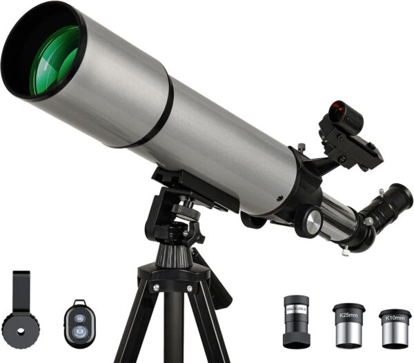 Telescope, GALAEYES 90mm Aperture 500mm, with Stargazing app, Telescope for Adults high Powered, Telescope for Adults, Ideal for Beginner & Adults